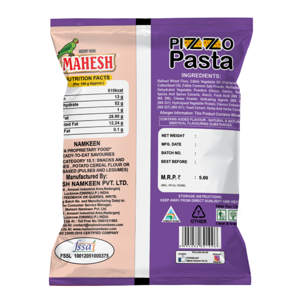 Pizzo Pasta - Pizza Flavour Pasta Snacks